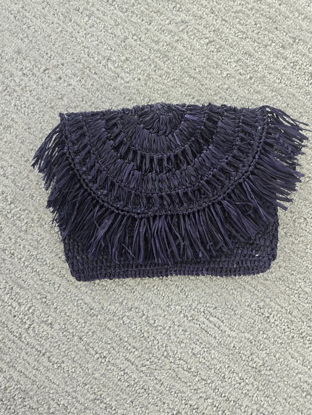 Mar Y Sol Navy Mia Mini Fringe Clutch